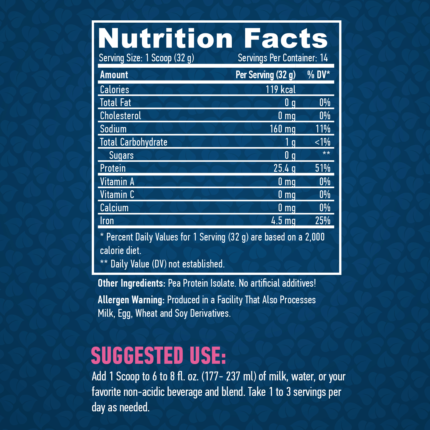 HAYA LABS 100% All Natural Pea Protein Isolate / Unflavored