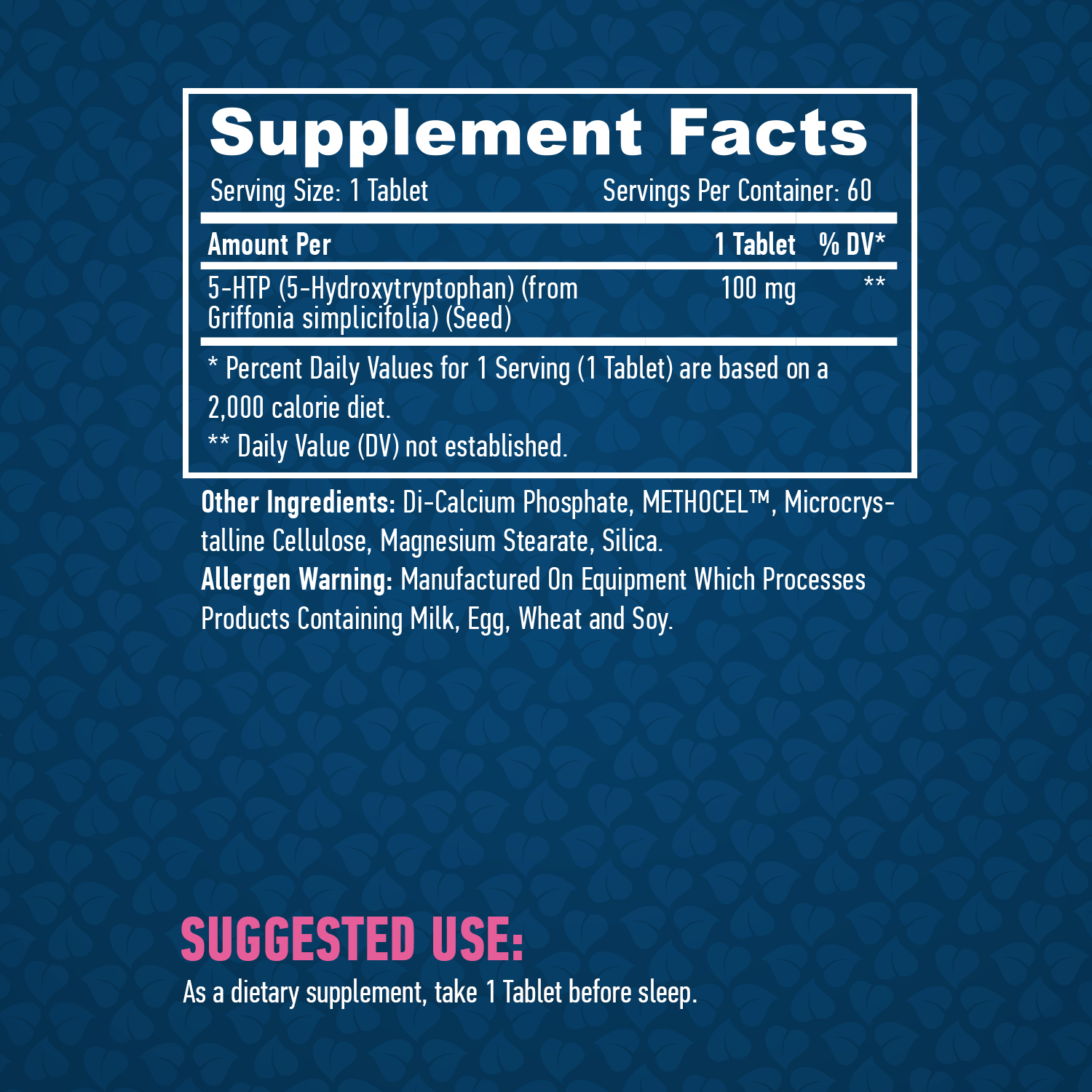 HAYA LABS 5-HTP Time Release 100 mg / 60 Tabs