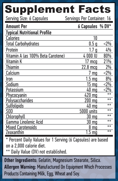 HAYA LABS All Natural Spirulina 500 mg / 100 Caps