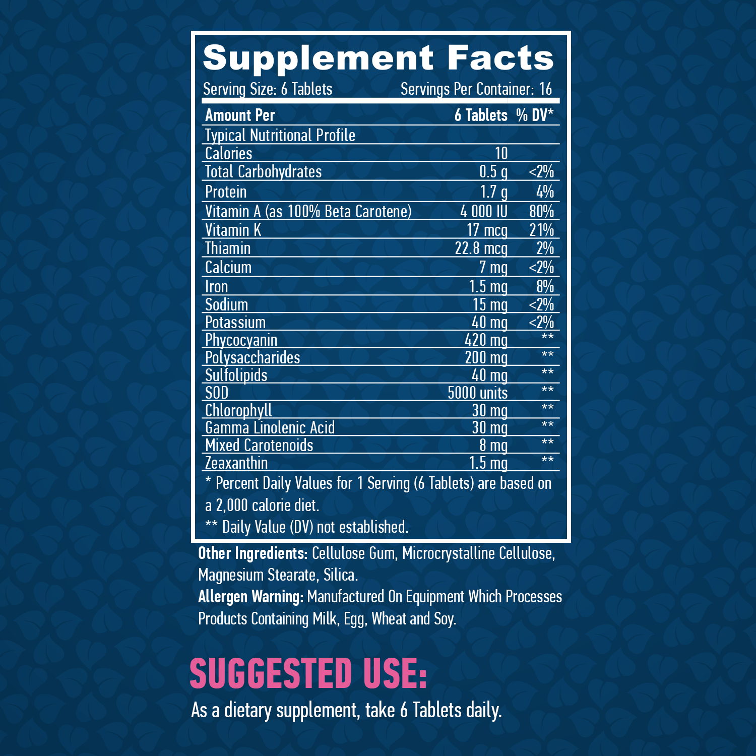 HAYA LABS All Natural Spirulina 500 mg / 100 Tabs