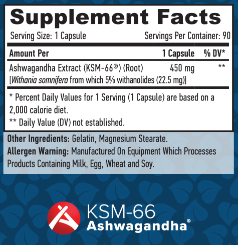 HAYA LABS Ashwagandha KSM-66 / 90 Caps