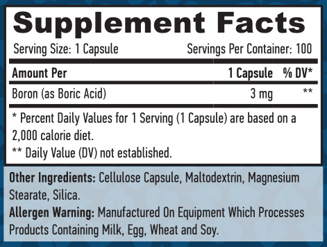 HAYA LABS Boron 3 mg / 100 Vcaps