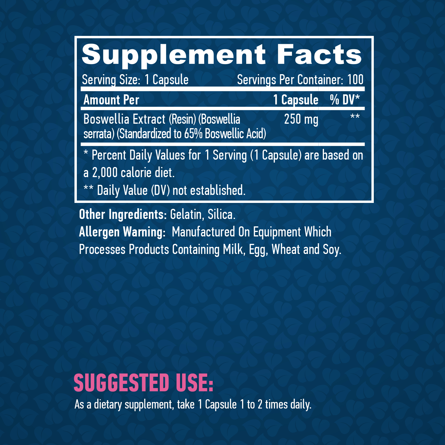 HAYA LABS Boswellia 250 mg / 100 Caps