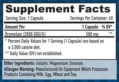 HAYA LABS Bromelain 500 mg / 60 Caps