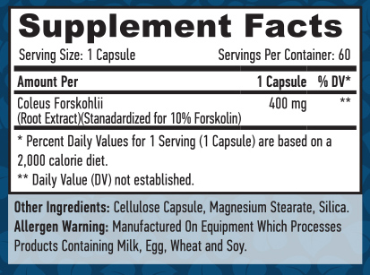 HAYA LABS Coleus Forskohlii / 60 Vcaps