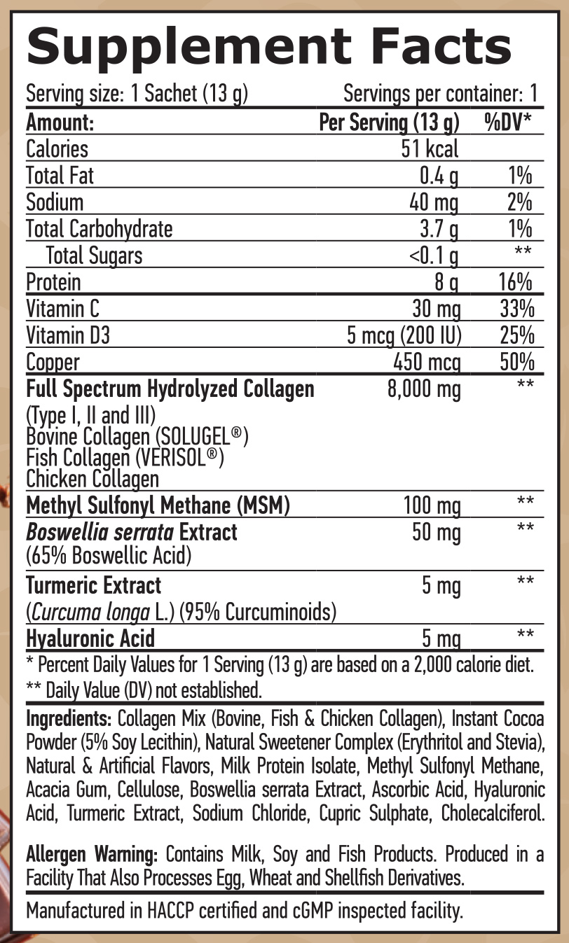 HAYA LABS Complete Collagen Types I, II & III / SOLUGEL® & VERISOL® / Sachet