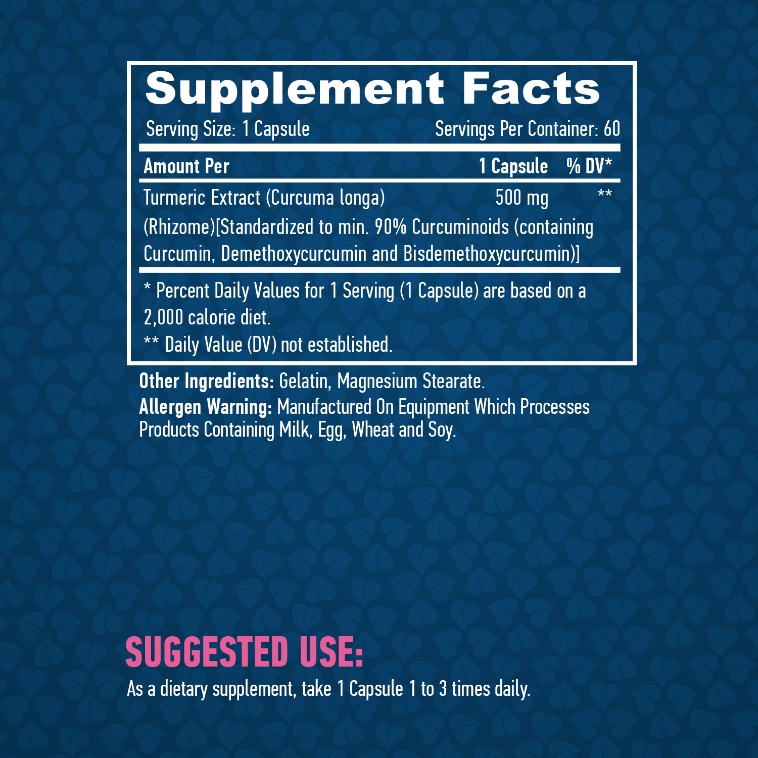 HAYA LABS Curcumin /Turmeric Extract/ 500 mg / 60 Caps