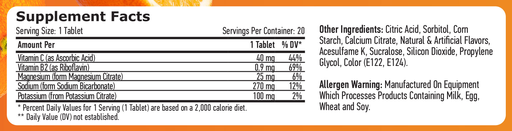 HAYA LABS Electrolyte / 20 Effervescent Tabs