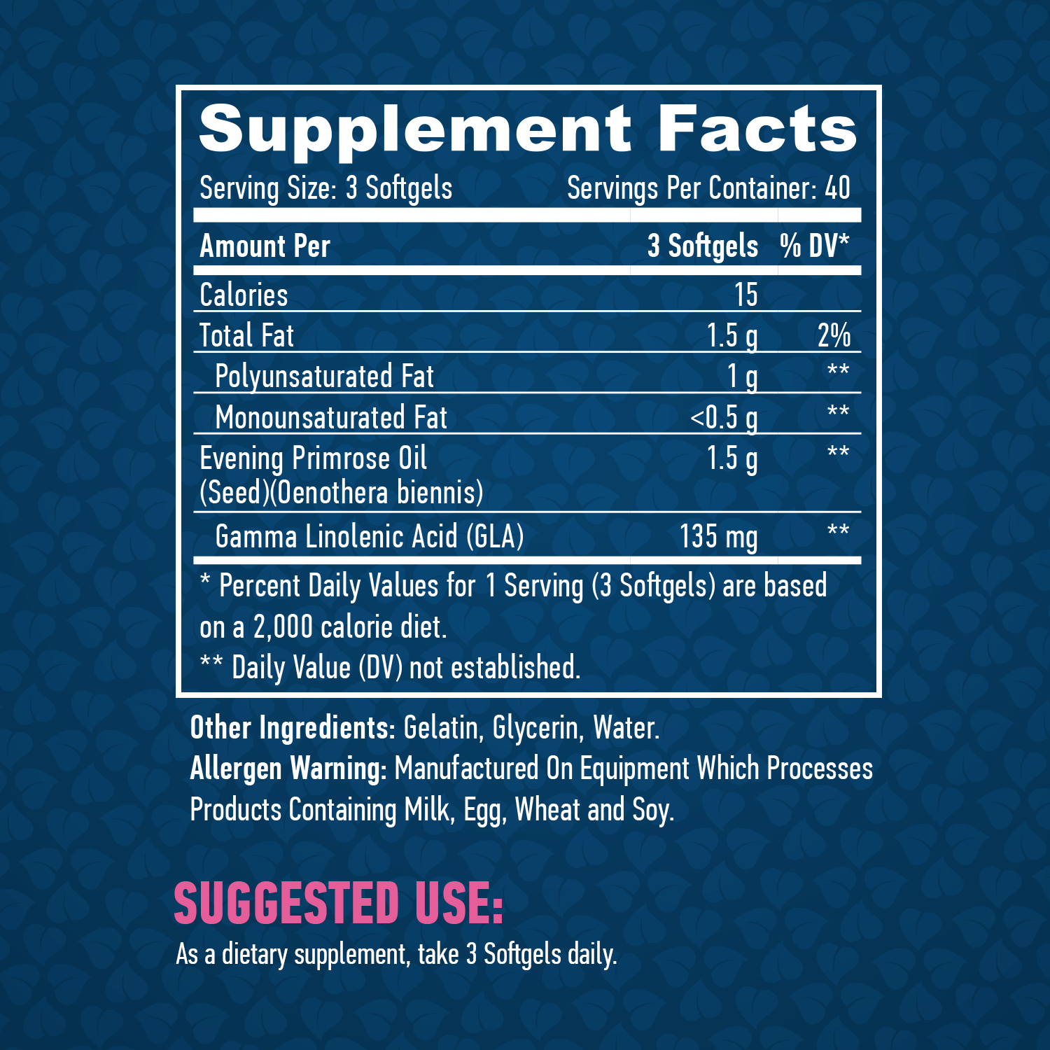 HAYA LABS Evening Primrose Oil / Cold Pressed / 500 mg / 120 Softgels