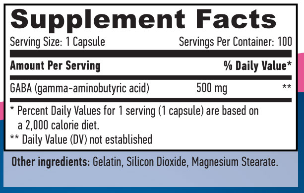 HAYA LABS Gaba 500 mg / 100 Caps