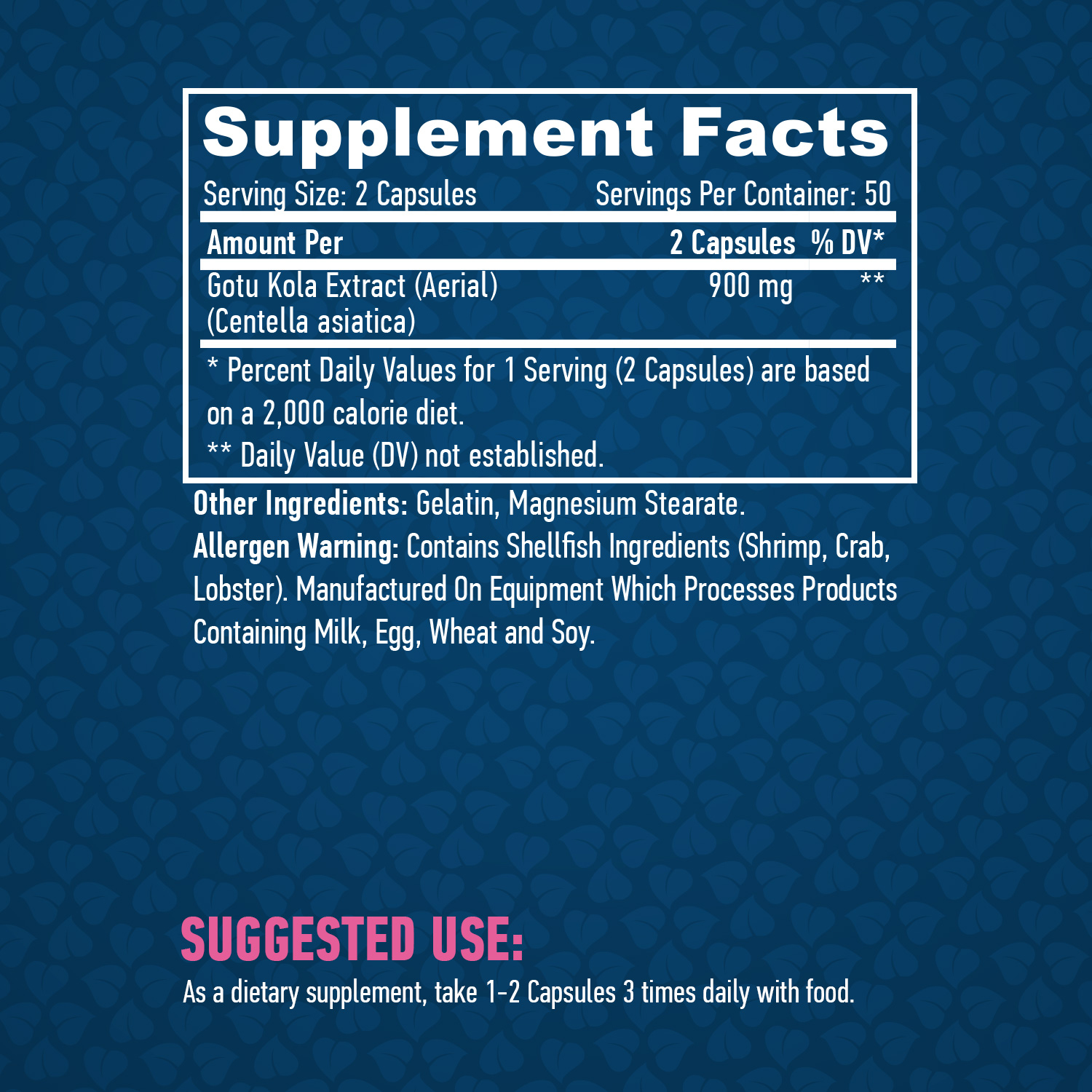 HAYA LABS Gotu Kola Extract / 100 Caps