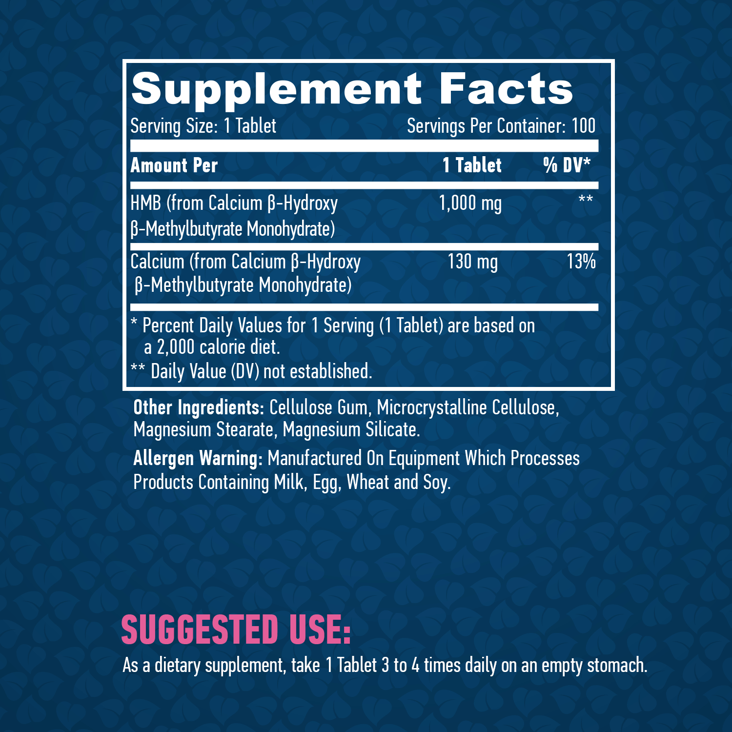 HAYA LABS HMB 1000 mg / 100 Tabs