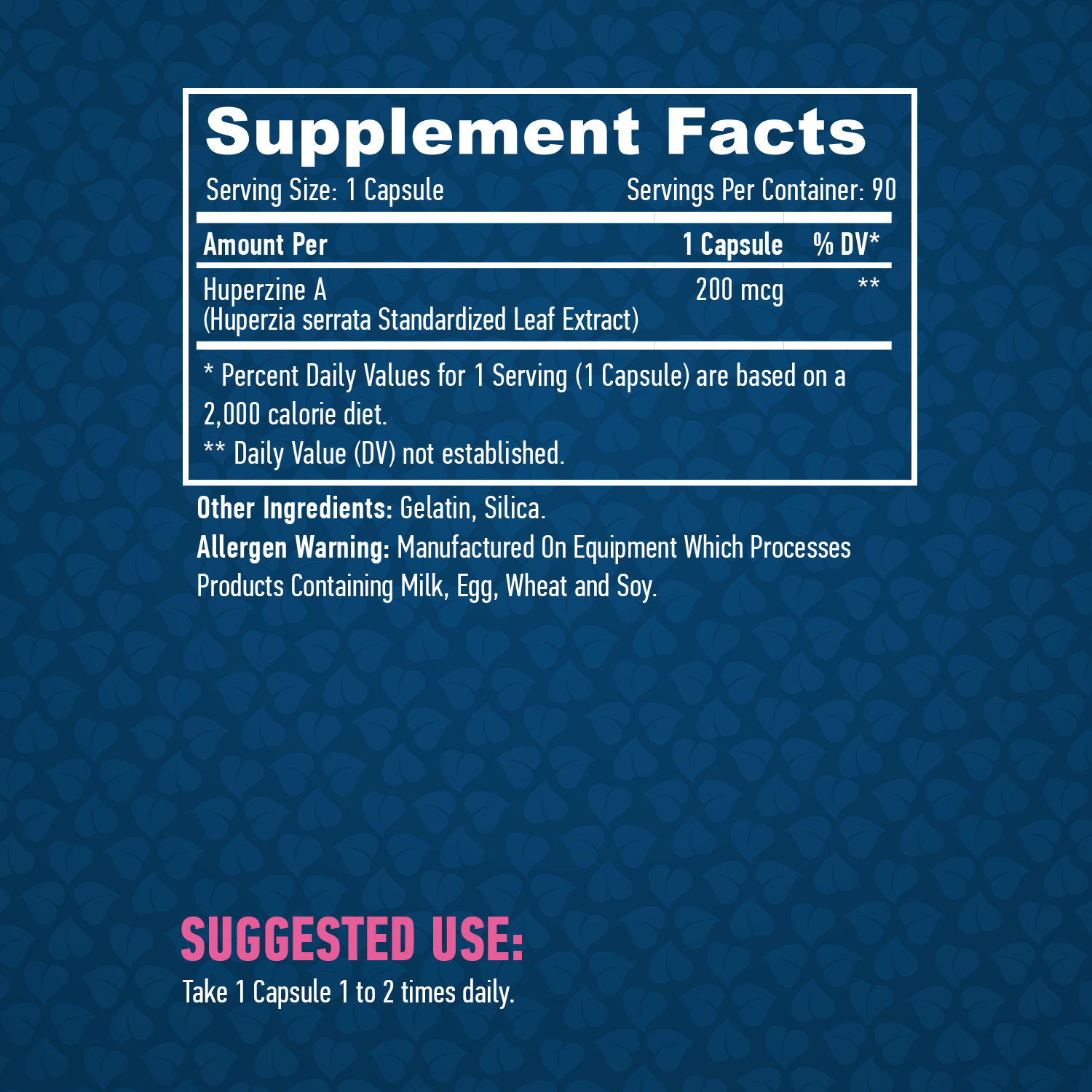 HAYA LABS Huperzine A 98% Extract 200 mcg / 90 Caps