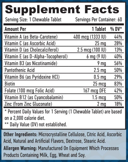 HAYA LABS Kids Multivitamin / 60 Chew Tabs
