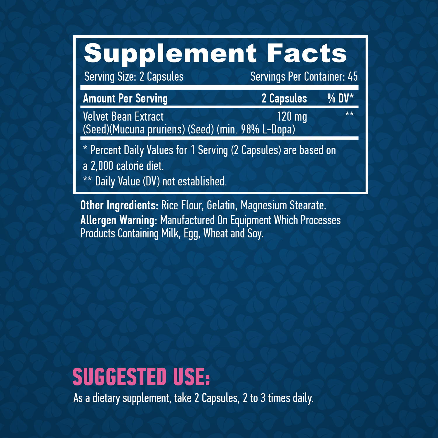 HAYA LABS L-DOPA /Mucuna Pruriens Extract/ 90 Caps