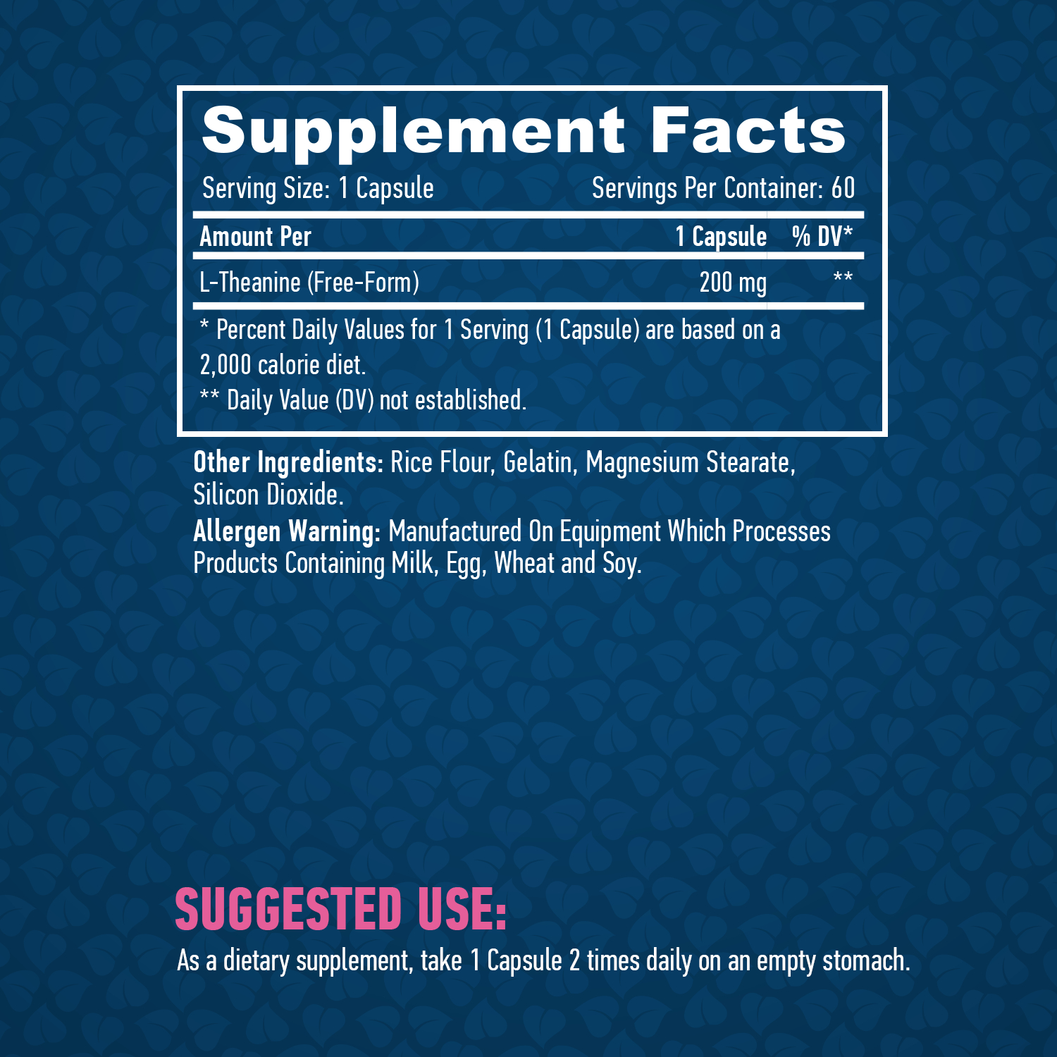 HAYA LABS L-Theanine 200 mg / 60 Caps