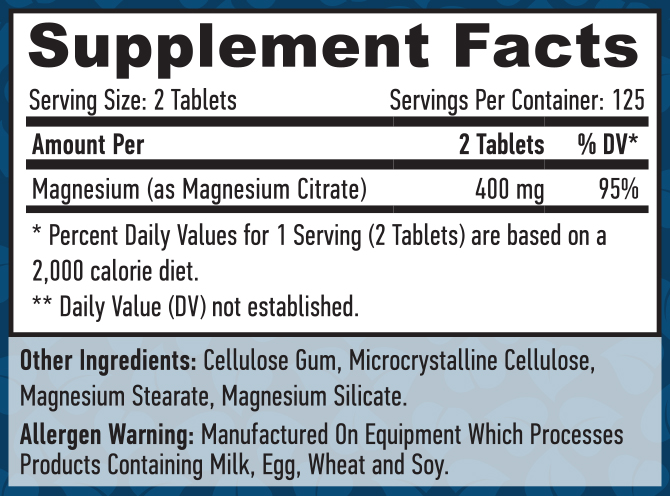HAYA LABS Magnesium Citrate 200 mg / 250 Tabs
