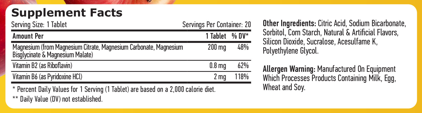 HAYA LABS Magnesium Complex + Vitamin B2 & B6 / 20 Effervescent Tabs