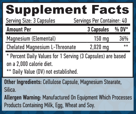 HAYA LABS Magnesium L-Threonate / 120 Vcaps