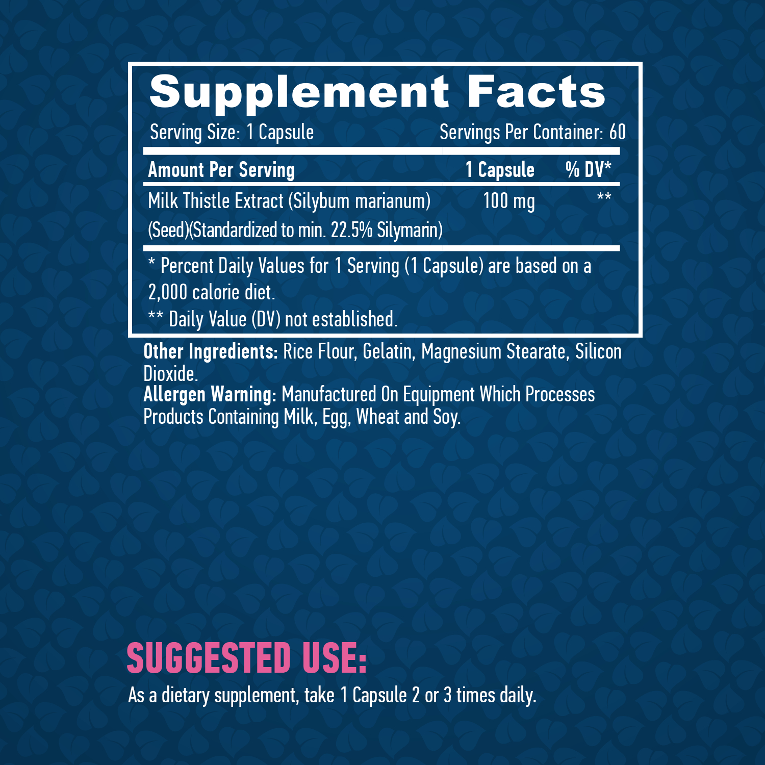 HAYA LABS Milk Thistle 100 mg / 60 Vcaps