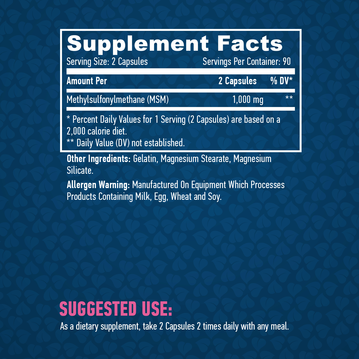 HAYA LABS MSM 500 mg / 180 Caps