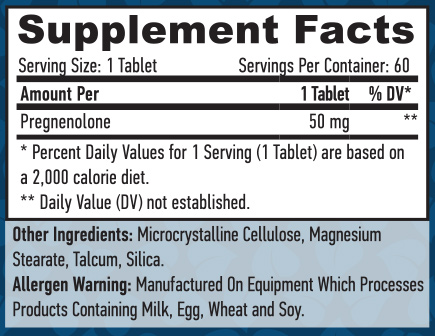 HAYA LABS Pregnenolone 50 mg / 60 Tabs