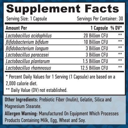 HAYA LABS Probiotic 50 Billion / Symbiotic Complex / 30 Caps