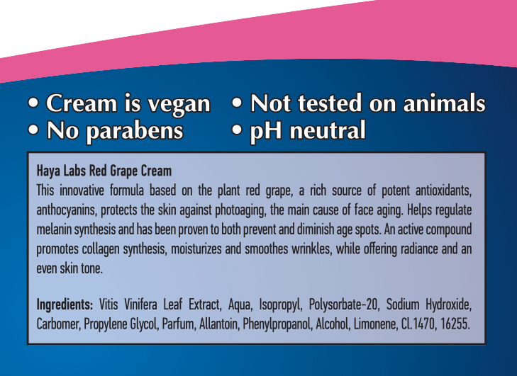 HAYA LABS Red Grape Cream 250ml.