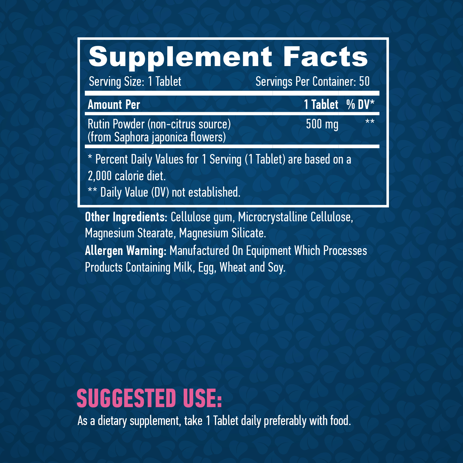 HAYA LABS Rutin / 50 Tabs