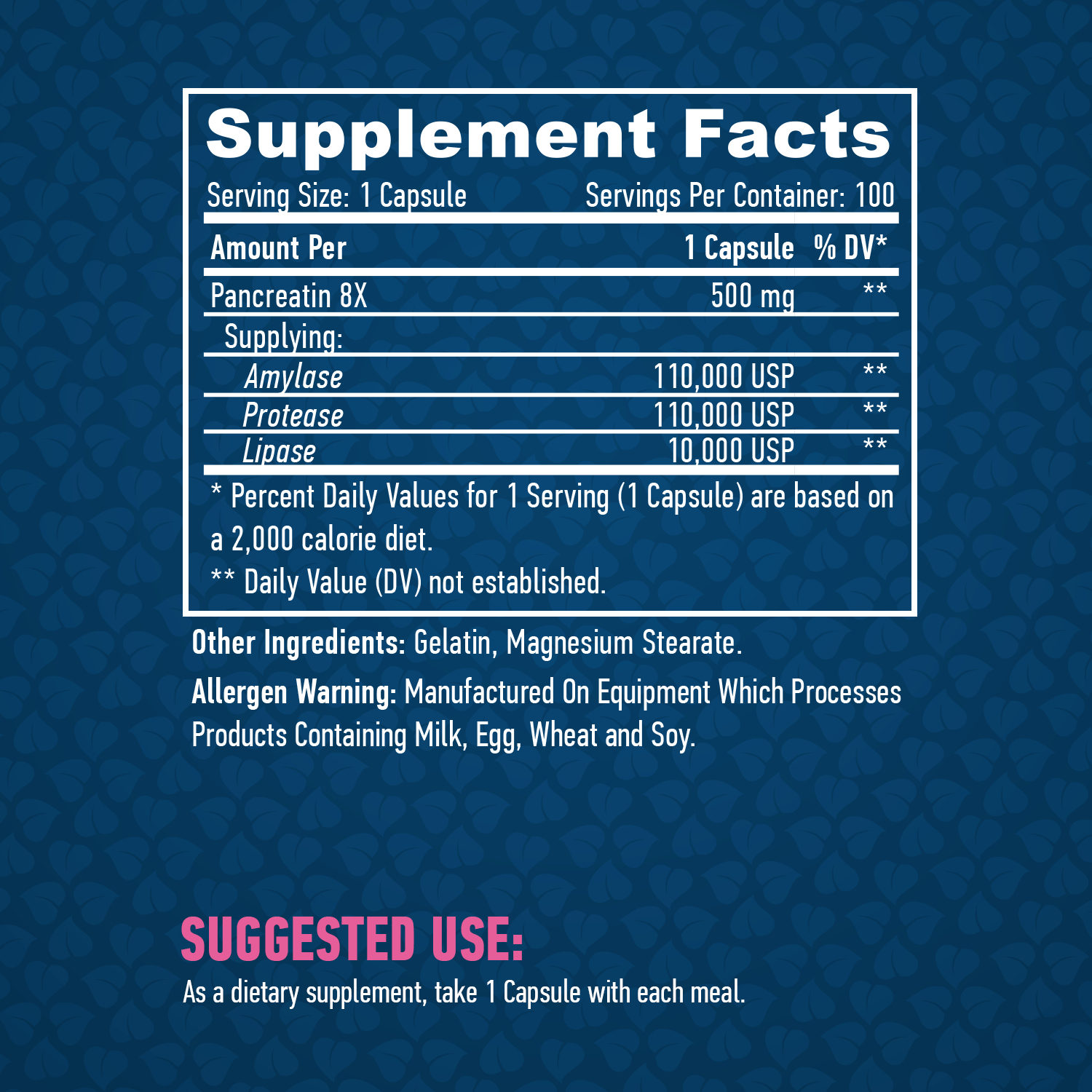 HAYA LABS Super Pancreatin Enzymes / 100 Caps