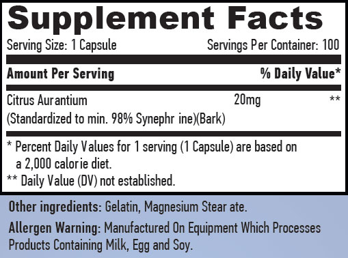 HAYA LABS Synephrine 20 mg / 100 Caps