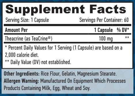 HAYA LABS Teacrine 100 mg / 60 Caps