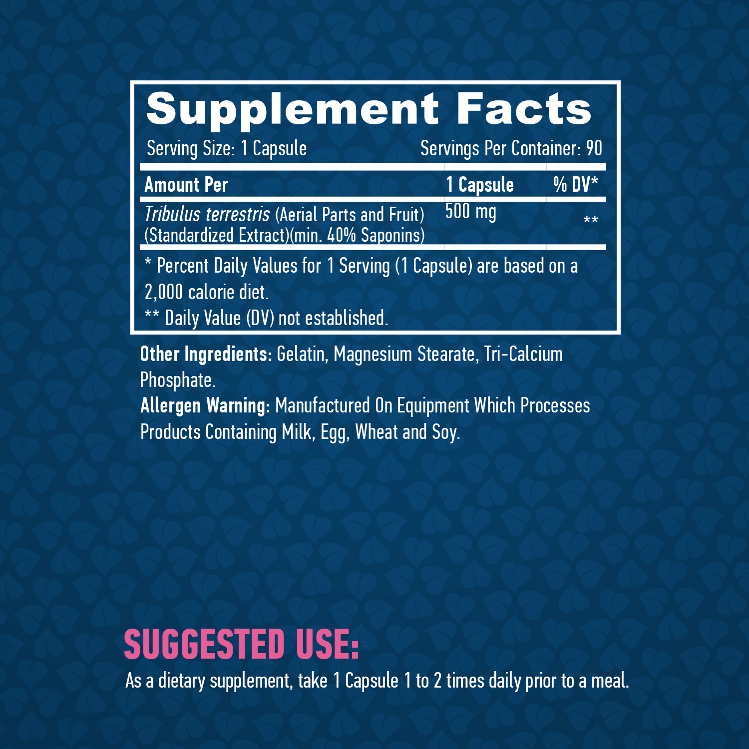 HAYA LABS Tribulus Terrestris 500 mg / 90 Caps