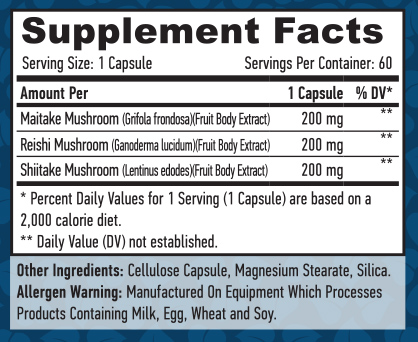 HAYA LABS Triple Mushroom Complex / 60 Vcaps
