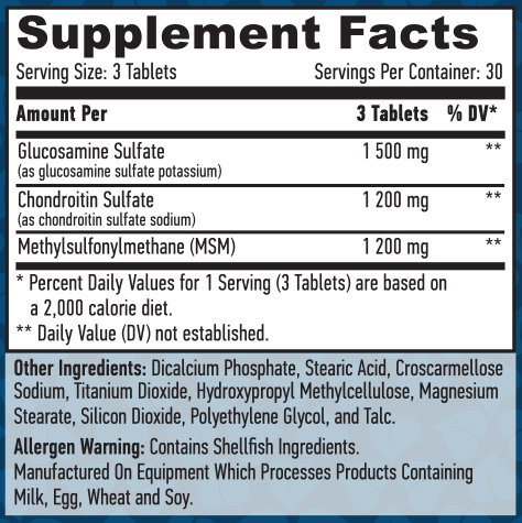 HAYA LABS Ultimate Glucosamine Chondroitin & MSM / 90 Tabs