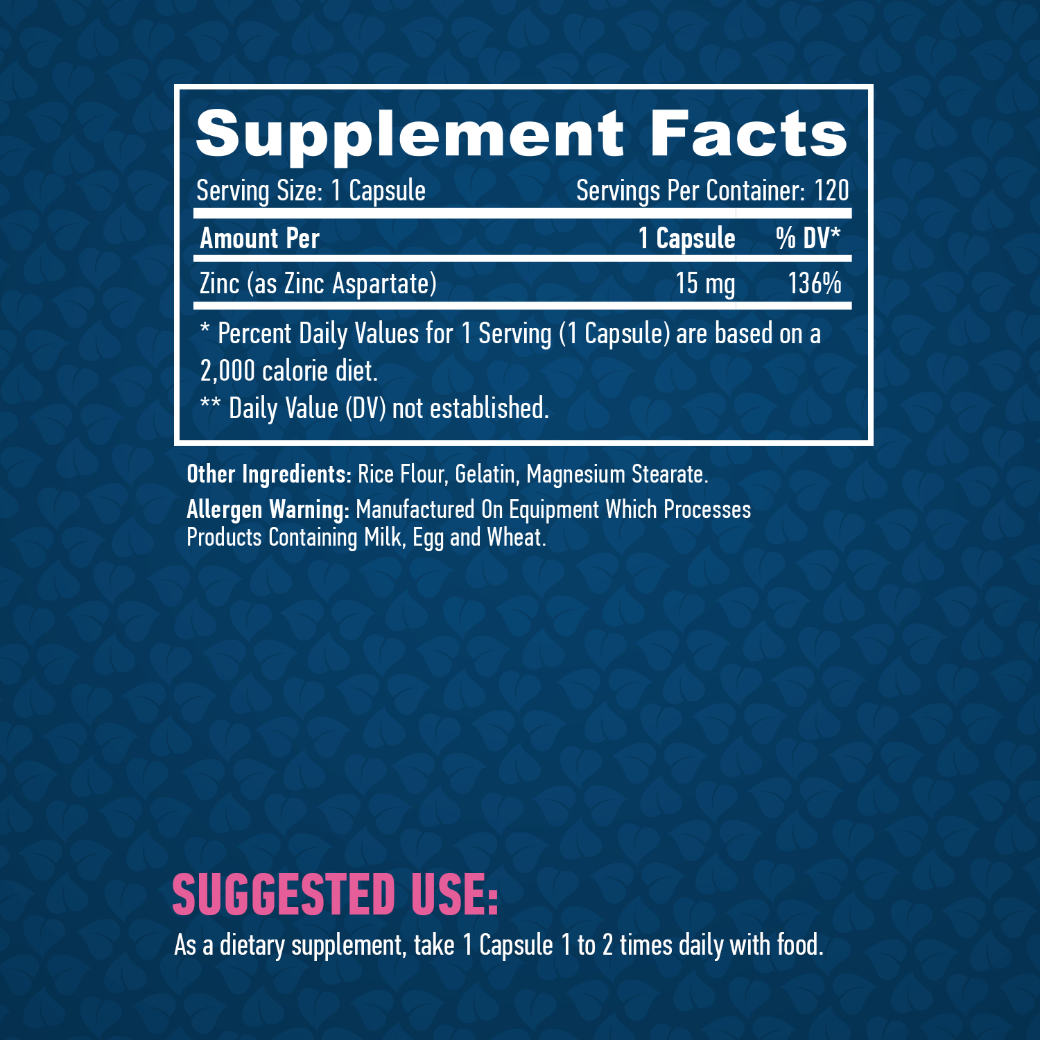 HAYA LABS Zinc 15 mg / 120 Caps